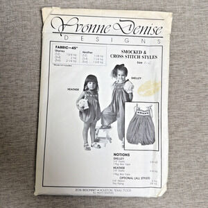 Yvonne Denise Designs Sewing Pattern Smocked Jumpsuit Shelley/Heather Size 1-2